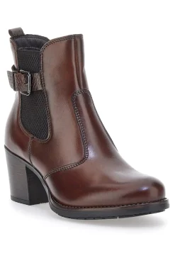 Stivaletti marroni in vera pelle con tacco a blocco PITTARELLO CLASS 3047