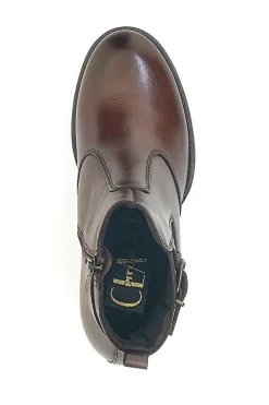 Stivaletti marroni in vera pelle con tacco a blocco PITTARELLO CLASS 3047
