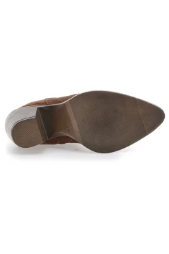 Stivaletti marroni scamosciati in vera pelle con tacco alto squadrato Pittarello glam 6326400