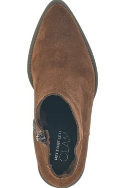Stivaletti marroni scamosciati in vera pelle con tacco alto squadrato Pittarello glam 6326400