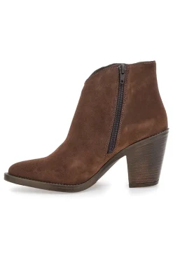 Stivaletti marroni scamosciati in vera pelle con tacco alto squadrato Pittarello glam 6326400