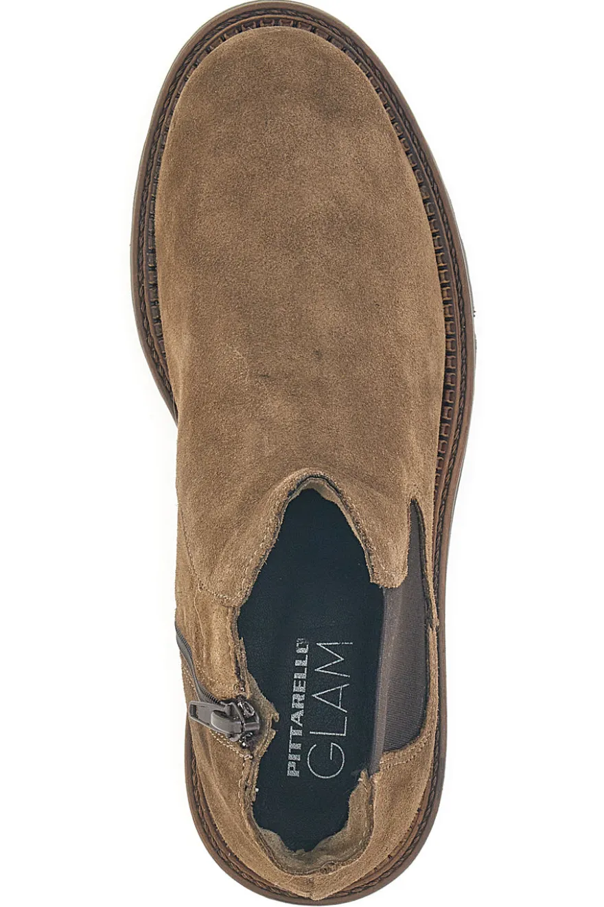 Stivaletti marroni scamosciati in vera pelle con suola carrarmato Pittarello glam 6436019