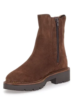 Stivaletti marroni scamosciati in vera pelle con inserti elasticizzati Pittarello glam 6436675