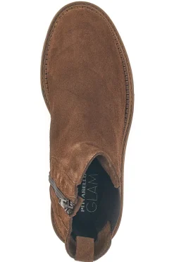 Stivaletti marroni scamosciati in vera pelle con inserti elasticizzati Pittarello glam 6436675