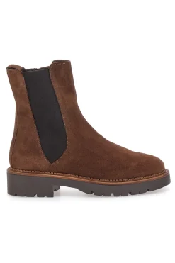 Stivaletti marroni scamosciati in vera pelle con inserti elasticizzati Pittarello glam 6436675