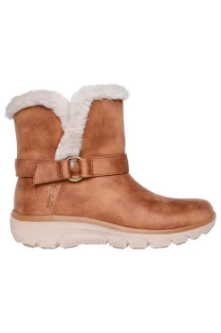 Stivaletti marroni slip-on con pelliccia e Memory Foam Skechers EASY GOING DREAMERS MOVE
