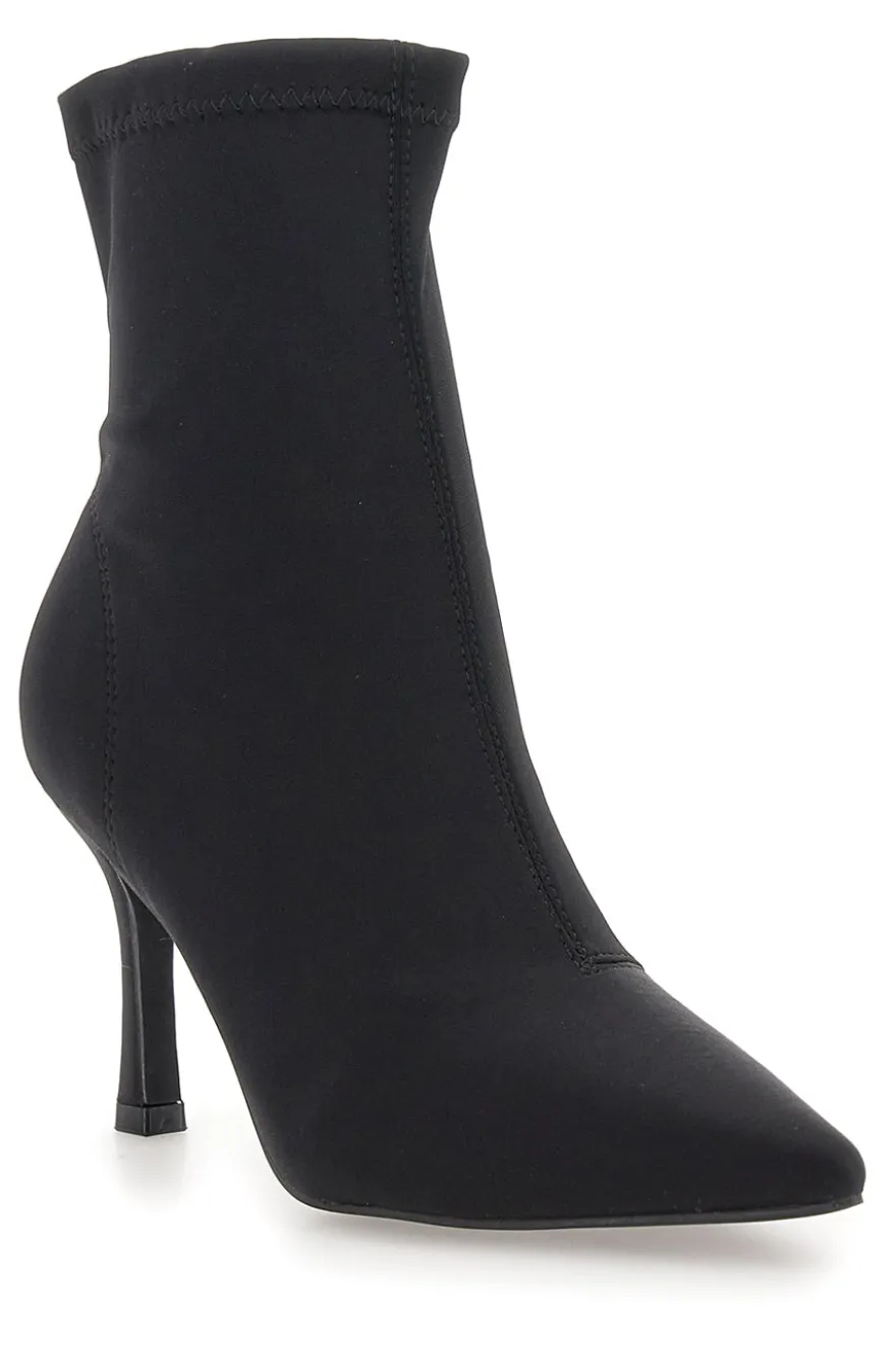 Stivaletti neri a calza con tacco a spillo The First P632
