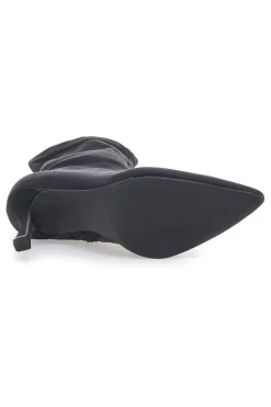 Stivaletti neri a calza con tacco a spillo The First P632