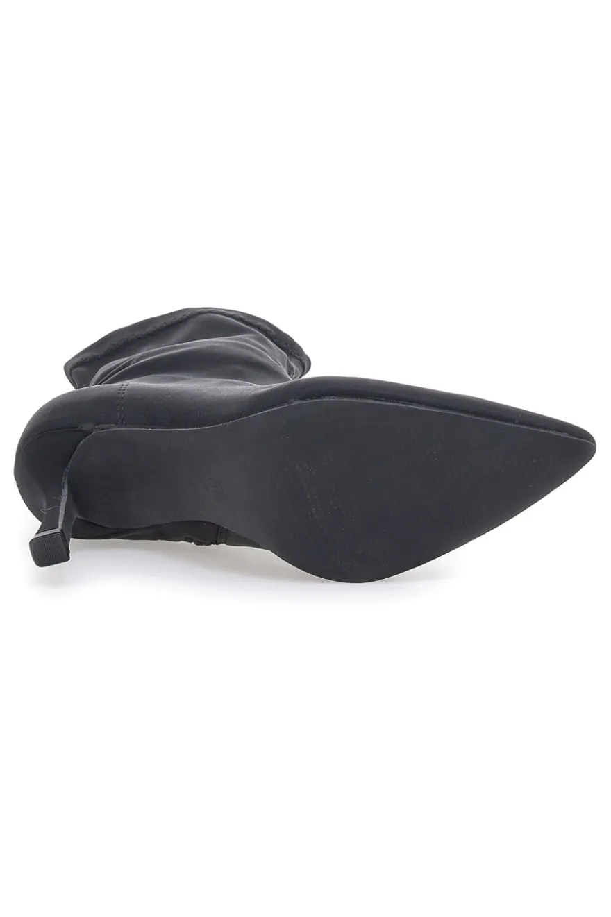 Stivaletti neri a calza con tacco a spillo The First P632