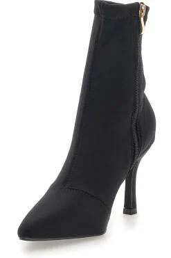 Stivaletti neri a calza con tacco a spillo The First P632