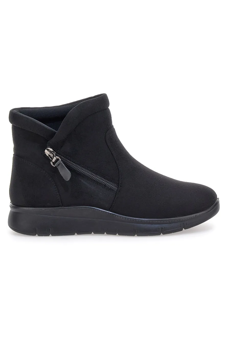 Stivaletti neri comfort con zip laterale e soletta morbida Plocadi MINA2700