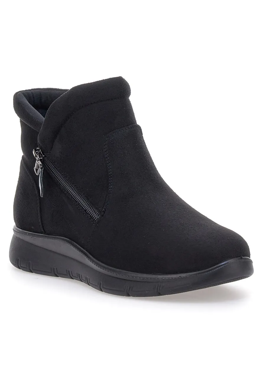 Stivaletti neri comfort con zip laterale e soletta morbida Plocadi MINA2700