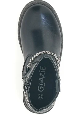 Stivaletti neri con catena decorativa e disegni GRAZIE GIRL 456833B