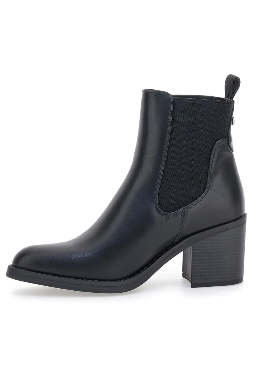 Stivaletti Neri con Elastici Laterali e Tacco Largo Pittarello Capsule 24186006