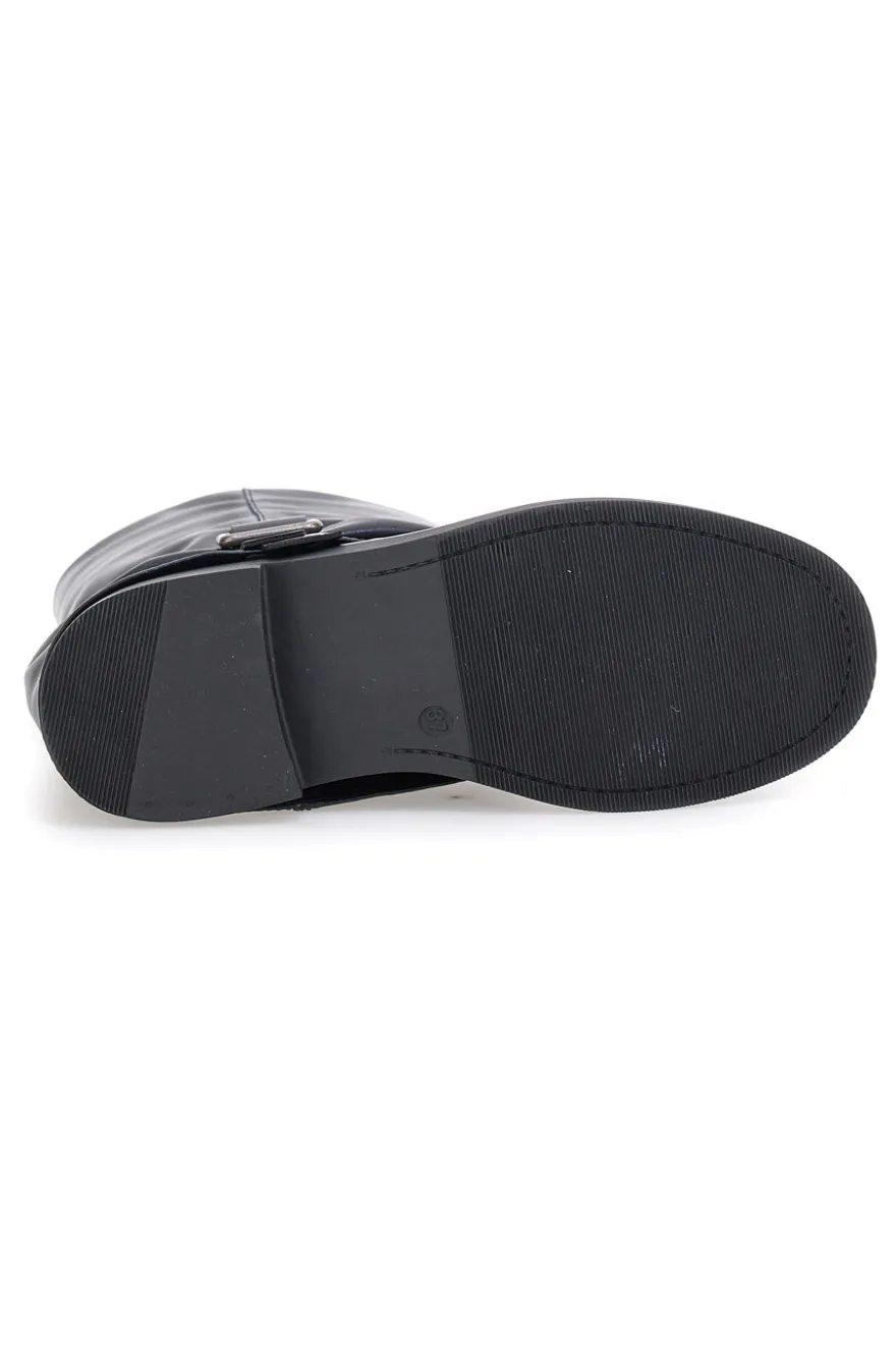 Stivaletti neri con fibbia e gambale largo Pittarello Capsule BT251241010