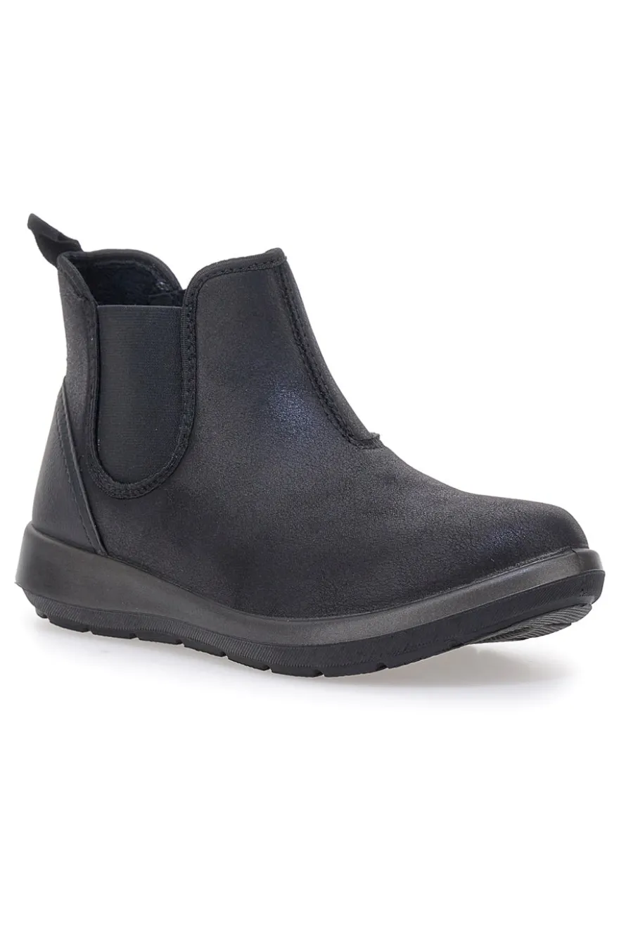 Stivaletti neri con inserti elastici e suola flessibile Inblu 70 WG
