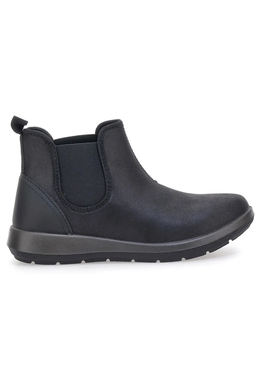 Stivaletti neri con inserti elastici e suola flessibile Inblu 70 WG