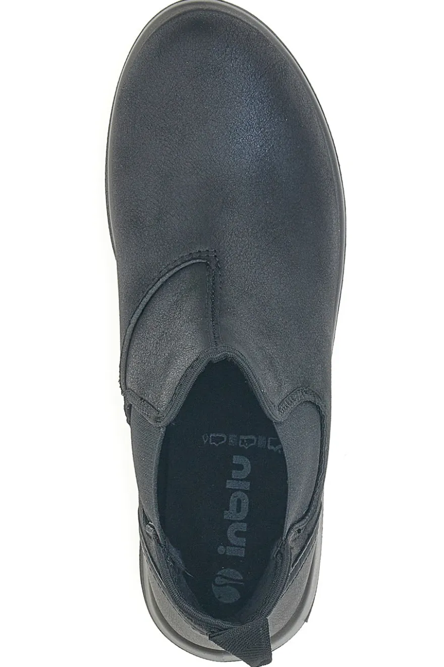 Stivaletti neri con inserti elastici e suola flessibile Inblu 70 WG