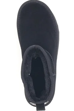 Stivaletti Neri con Pelo e Tomaia in Pelle MON DIEU WD5002SA