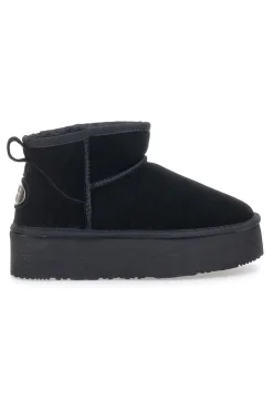 Stivaletti Neri con Pelo e Tomaia in Pelle MON DIEU WD5002SA