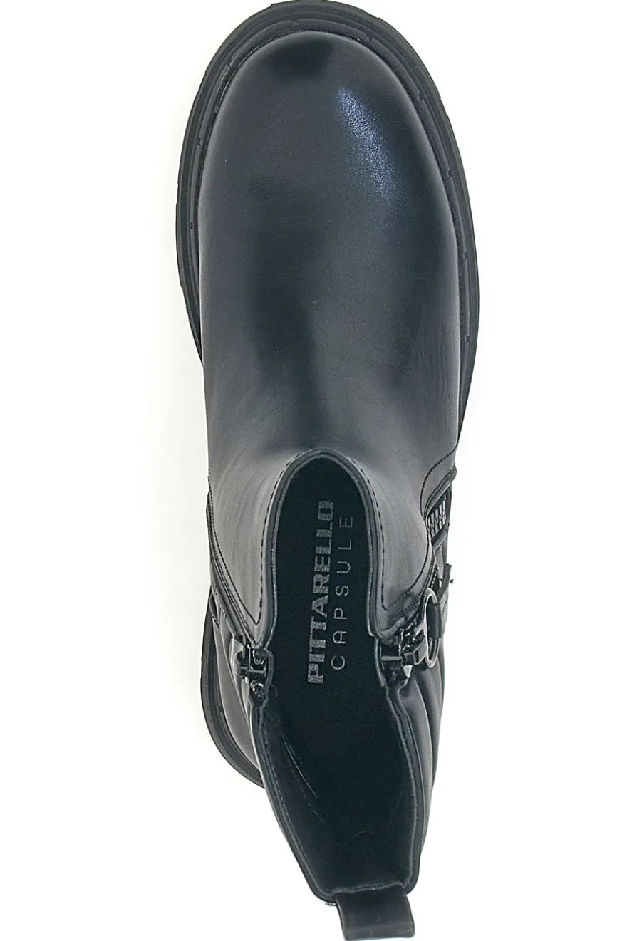 Stivaletti neri con ricamo decorativo PITTARELLO CAPSULE 24222005