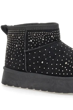 Stivaletti neri con strass e interno caldo con pelo Grazie Girls GB2030