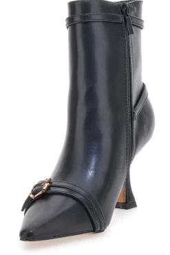 Stivaletti neri con tacco basso e cinturini decorativi MON DIEU B8830Q2