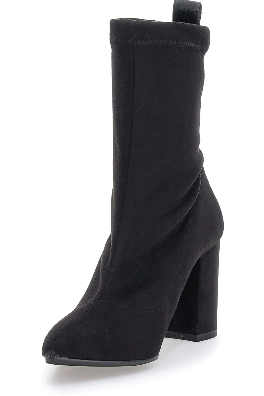 Stivaletti Neri Con Tacco 8 Cm Effetto Suede Pittarello Class 636