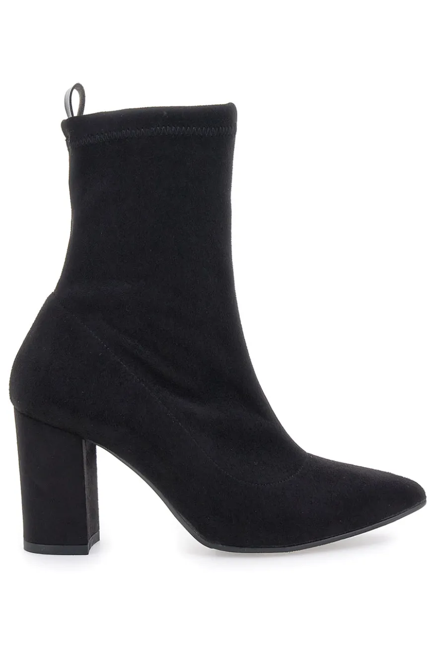 Stivaletti Neri Con Tacco 8 Cm Effetto Suede Pittarello Class 636