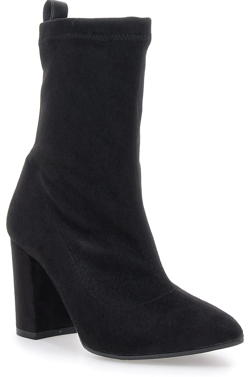 Stivaletti Neri Con Tacco 8 Cm Effetto Suede Pittarello Class 636