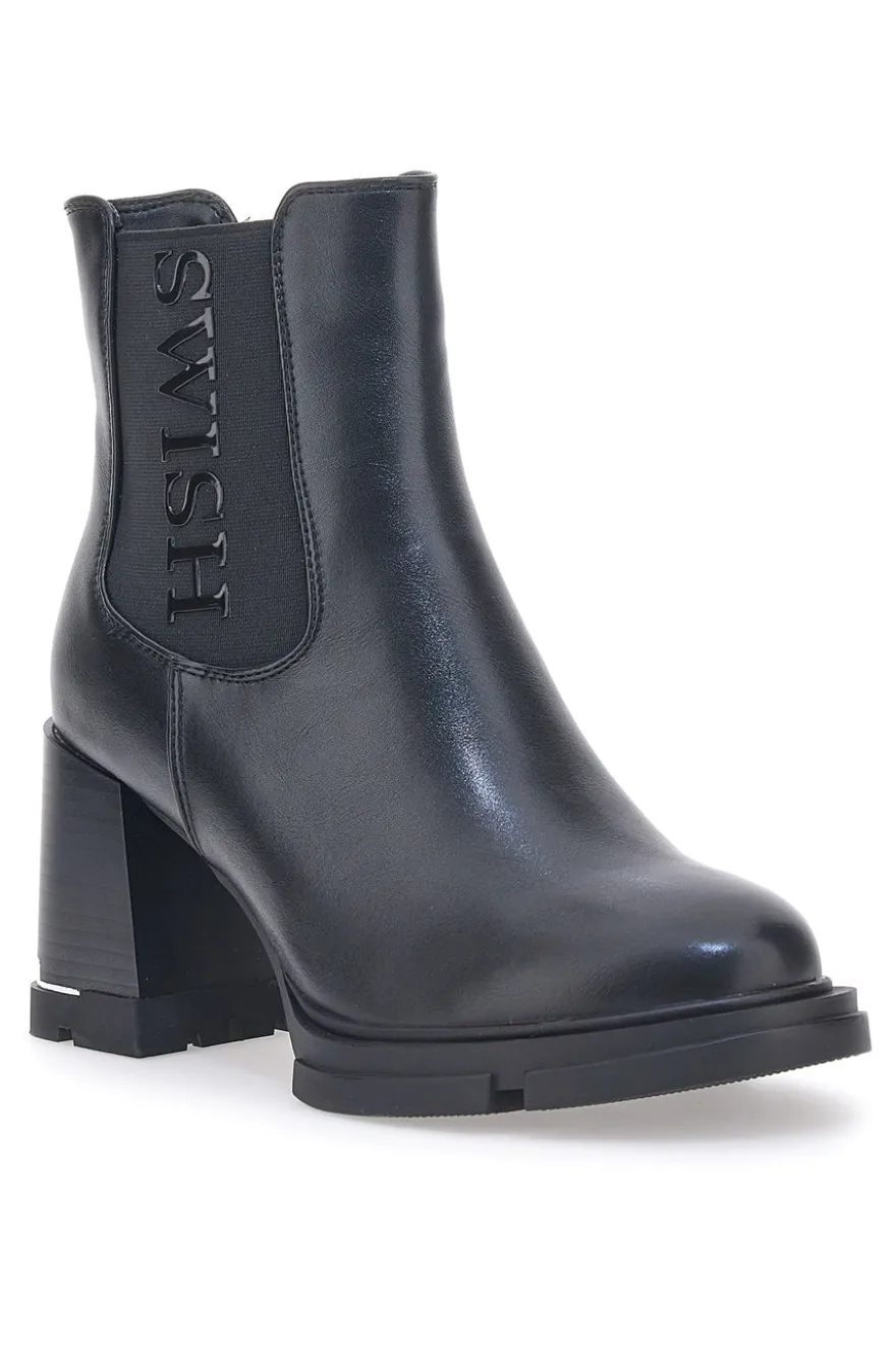 Stivaletti Neri con Tacco Swish 3