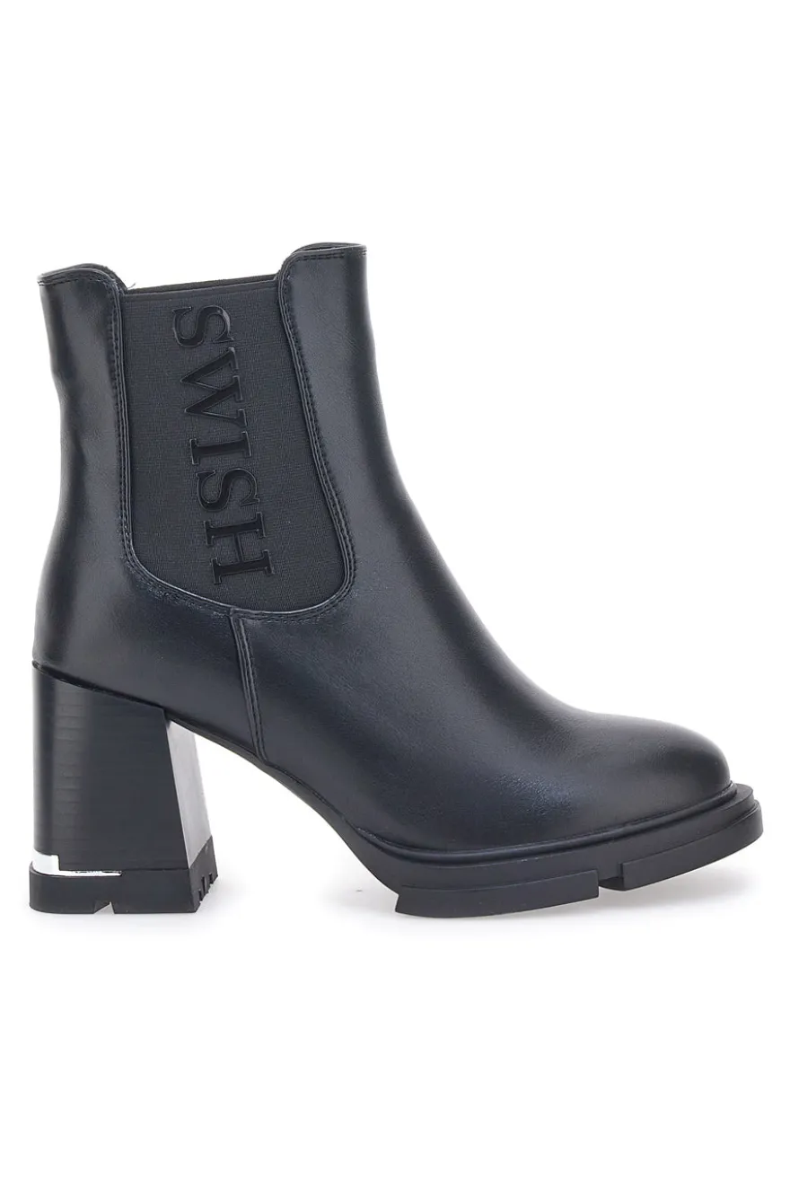 Stivaletti Neri con Tacco Swish 3