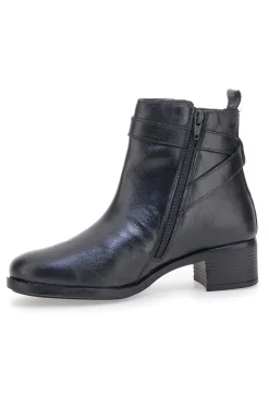 Stivaletti Neri con Tomaia in Pelle e Tacco a Blocco PRIMA RIFA SF1302