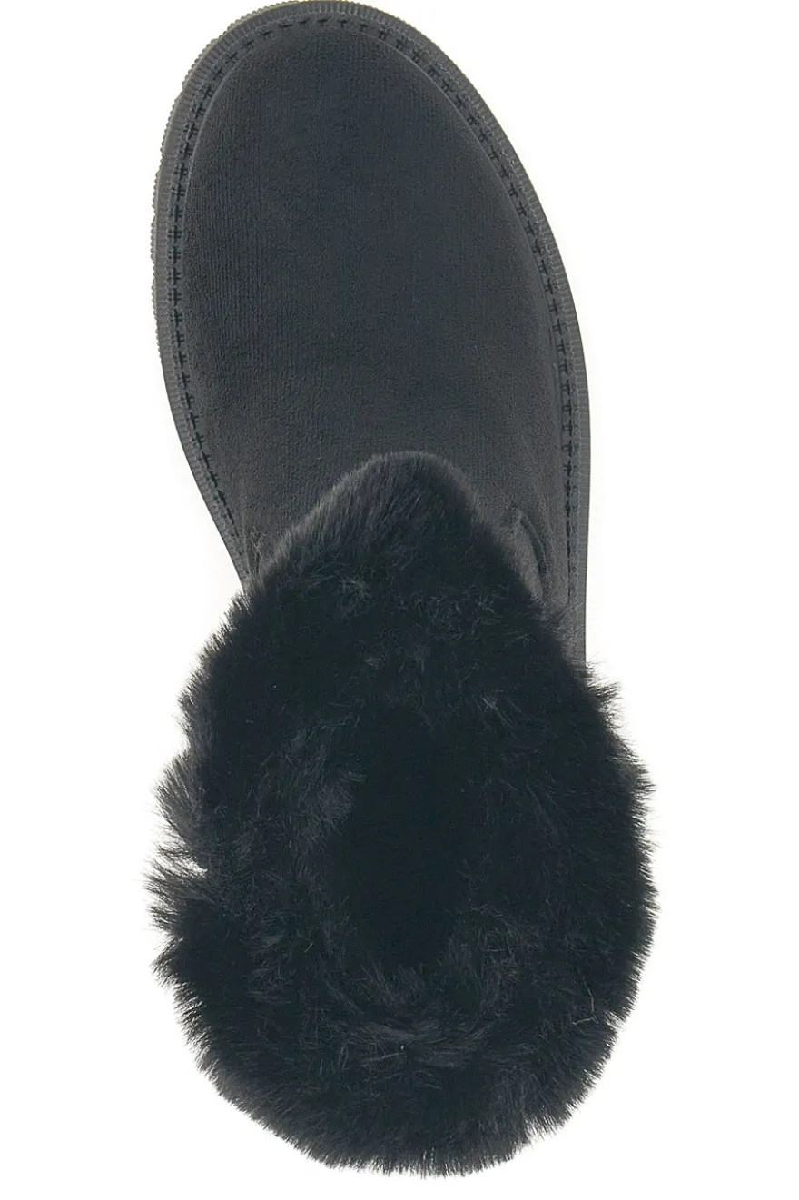 Stivaletti neri con zip laterale, fibbia e interno con pelo Carrera CAW759092020
