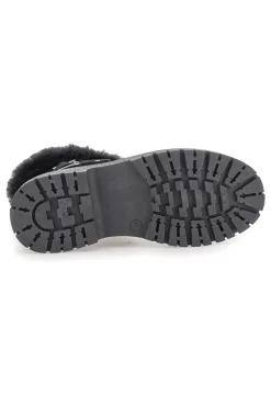 Stivaletti neri con zip laterale, fibbia e interno con pelo Carrera CAW759092020