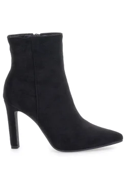 Stivaletti Neri Effetto Suede Con Tacco 10 cm THE FIRST 486