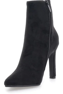 Stivaletti Neri Effetto Suede Con Tacco 10 cm THE FIRST 486