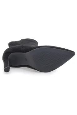 Stivaletti Neri Effetto Suede Con Tacco 10 cm THE FIRST 486