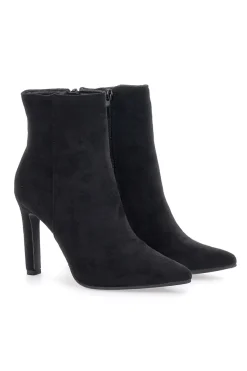 Stivaletti Neri Effetto Suede Con Tacco 10 cm THE FIRST 486