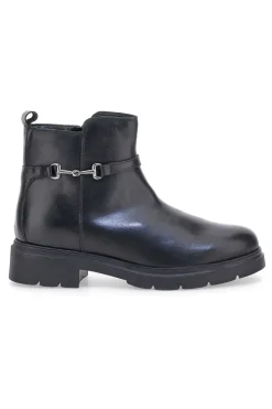 Stivaletti neri in pelle con morsetto Pittarello Class 849240