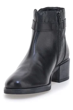 Stivaletti neri in pelle con fibbia laterale Pittarello Class 853065