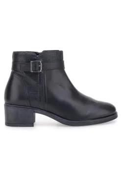 Stivaletti neri in pelle con fibbia laterale Pittarello Class 853065