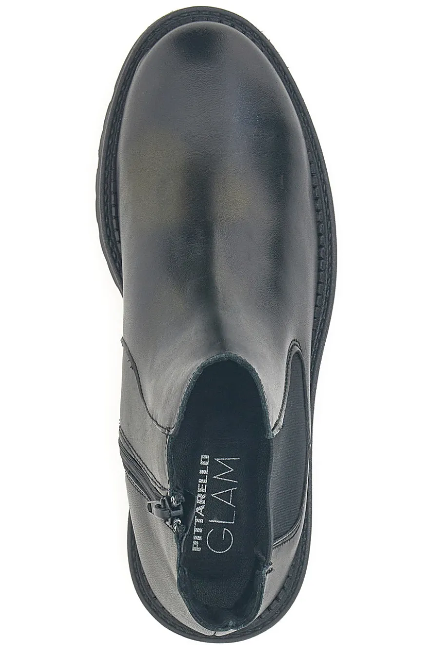 Stivaletti neri in vera pelle con suola carrarmato Pittarello glam 6436019