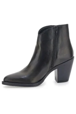 Stivaletti neri in vera pelle con tacco alto squadrato Pittarello glam 6326400