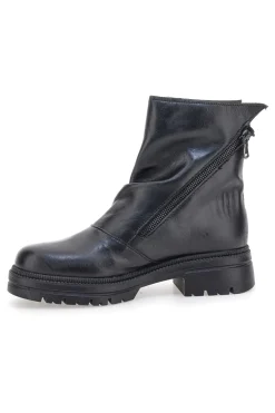 Stivaletti neri in vera pelle con zip diagonale Pittarello focus 1010D