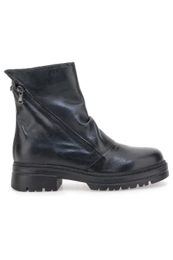Stivaletti neri in vera pelle con zip diagonale Pittarello focus 1010D