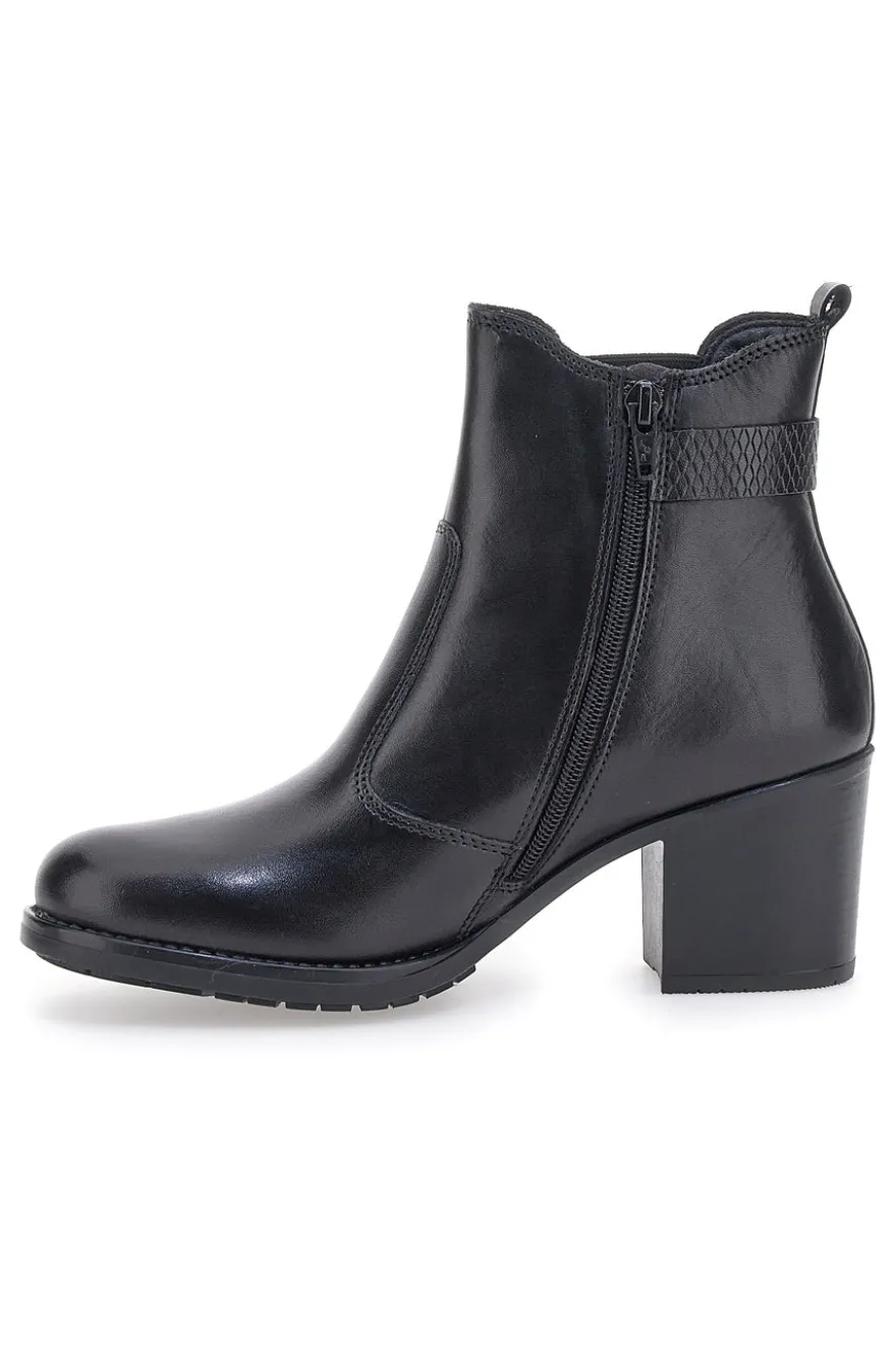 Stivaletti neri in vera pelle con tacco a blocco PITTARELLO CLASS 3047