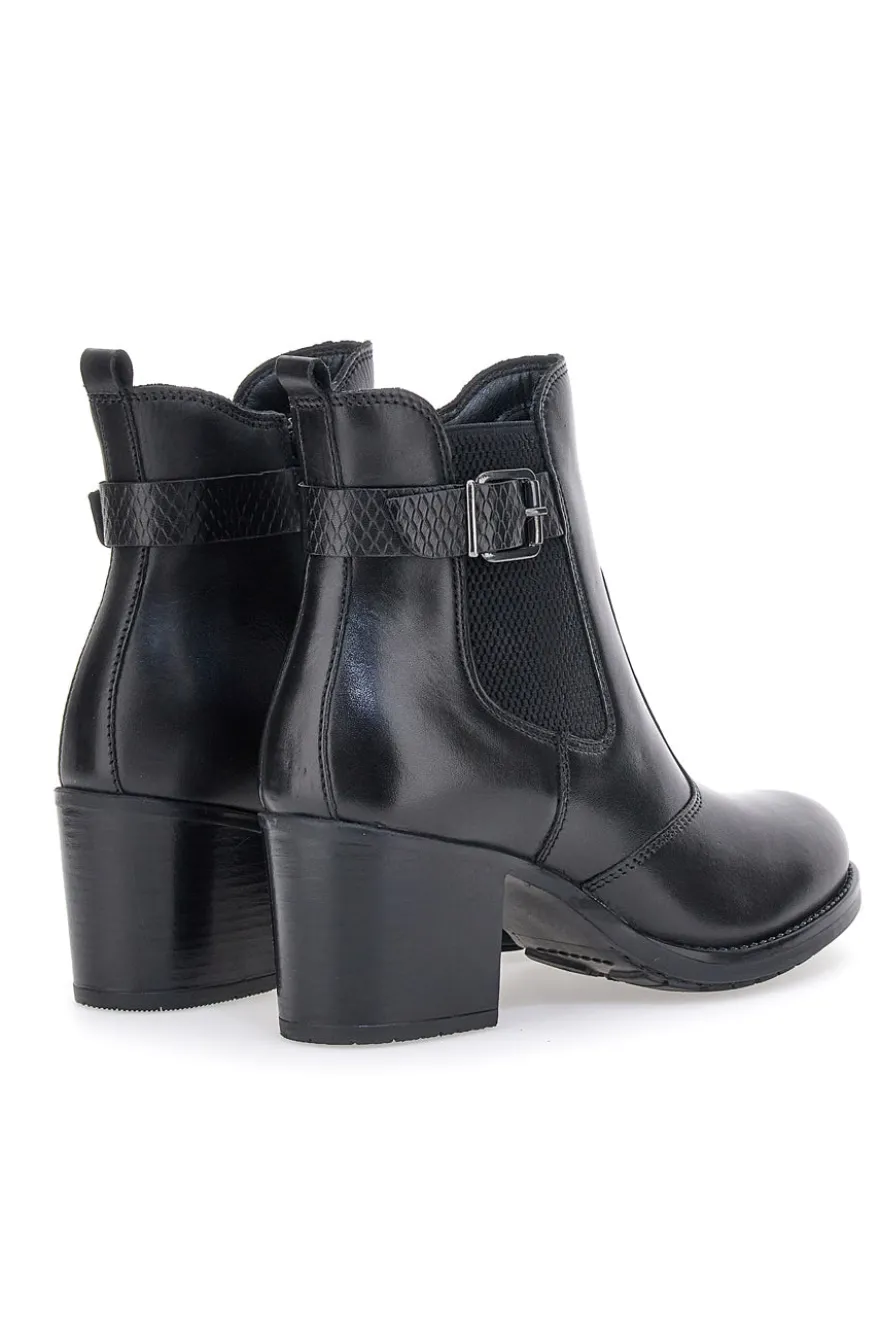 Stivaletti neri in vera pelle con tacco a blocco PITTARELLO CLASS 3047