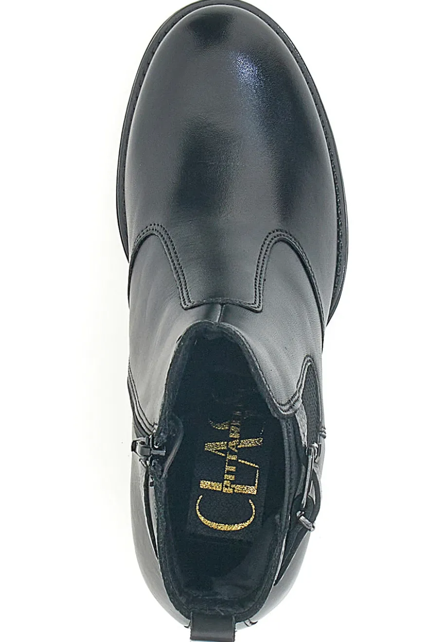 Stivaletti neri in vera pelle con tacco a blocco PITTARELLO CLASS 3047
