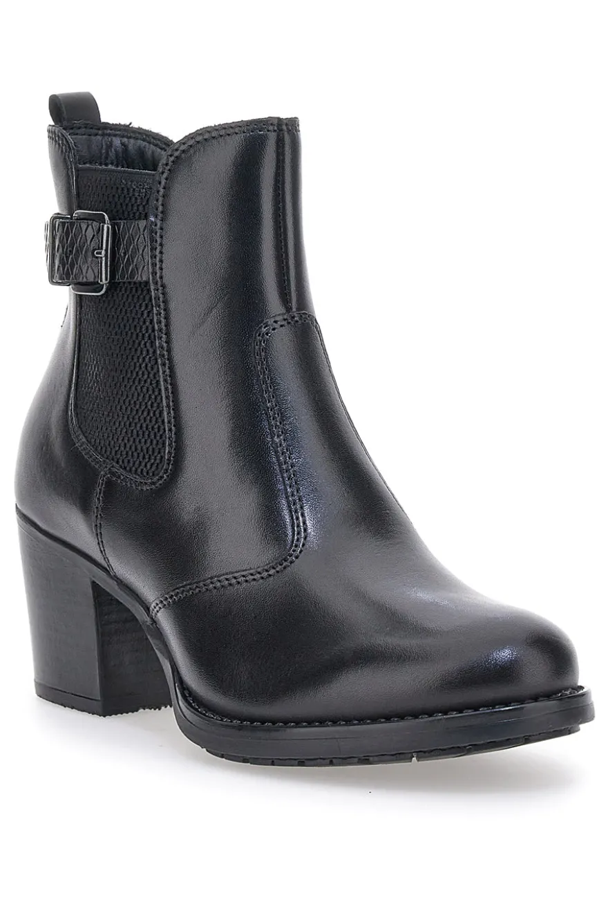 Stivaletti neri in vera pelle con tacco a blocco PITTARELLO CLASS 3047